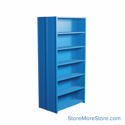 Industrial Shelving, 42" W x 24" D x 87" H, Closed Back-to-Back Shelving, 14 Shelves